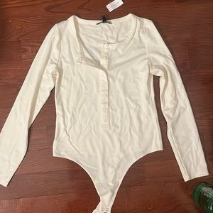 Banana Republic White long sleeves body suit